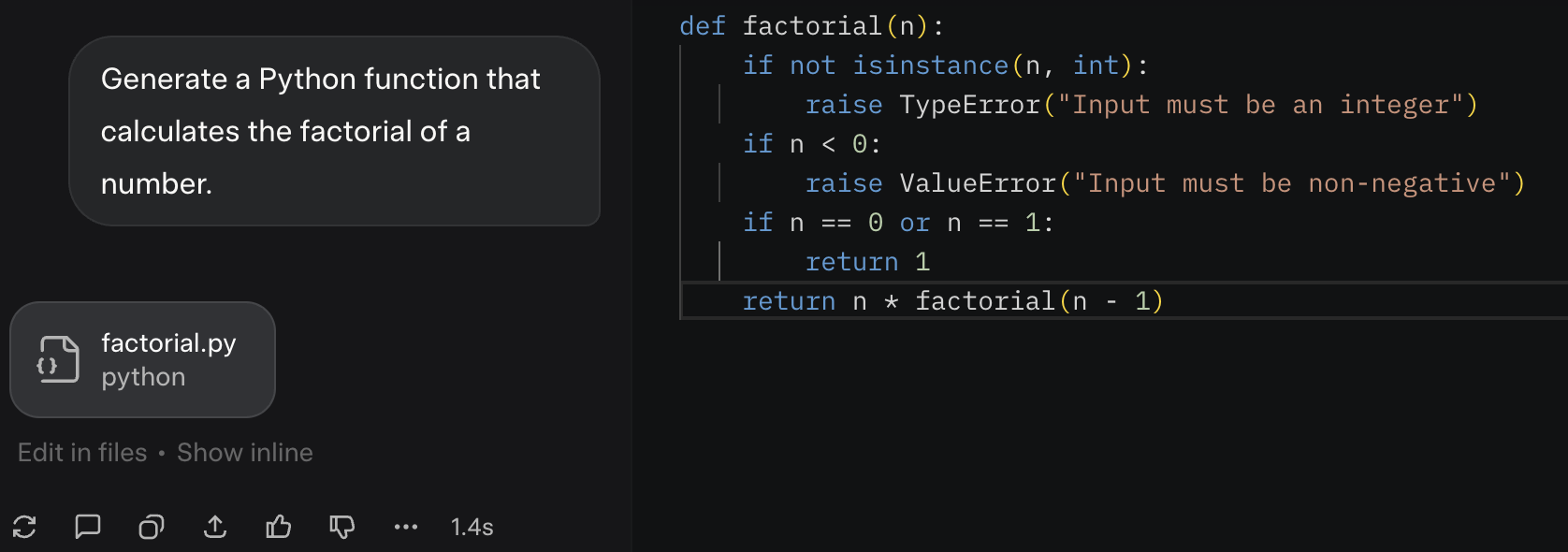 Screenshot of zero-shot output